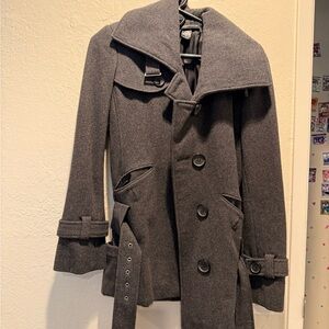 Moda International Charcoal Pea Coat Size M